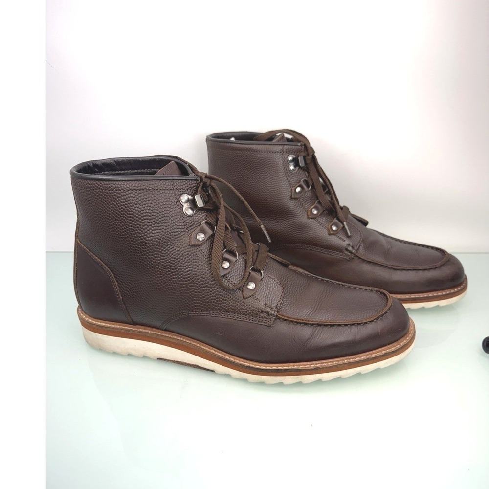 Vintage Foundry Co Jackson Brown Leather Moc Toe Boots Men 10